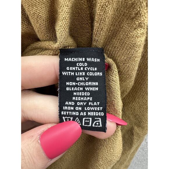 Norton Mcnaughton Womens Sweater Plus Size 1X Brown 3/4 Sleeve Fringe - Picture 6 of 12